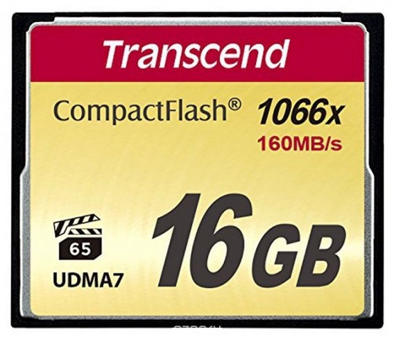 Карта памяти Compact Flash Transcend 16Gb 1000х