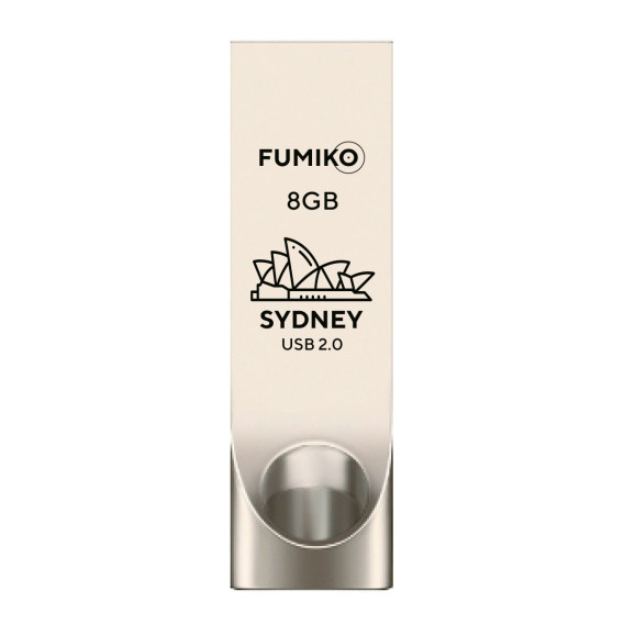 Флэш-диск Fumiko 8GB USB 2.0 Sydney металл, серебро