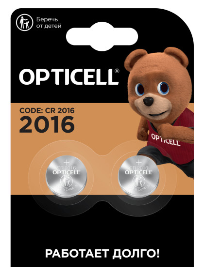 Батарейка Opticell CR 2016 BL 2/40/200