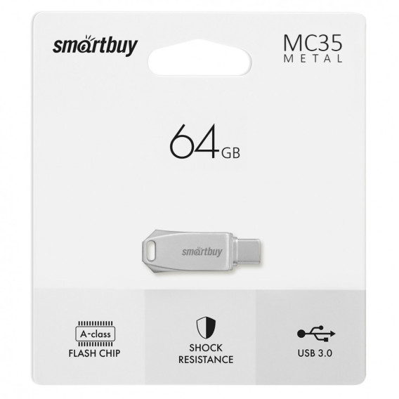 Флэш-диск SmartBuy 64GB USB 3.0 MC35 Metal Dual (TypeC-TypeA)