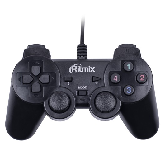 Game-pad Ritmix GP-005 черный, 14 кнопок, 2 стика (USB)