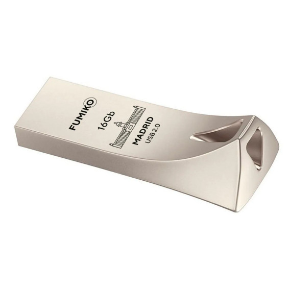 Флэш-диск Fumiko 16GB USB 2.0 Madrid металл, серебро