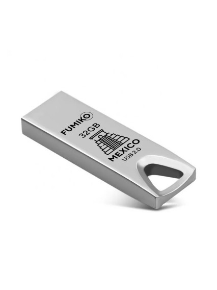 Флэш-диск Fumiko 32GB USB 2.0 Mexico металл, серебро