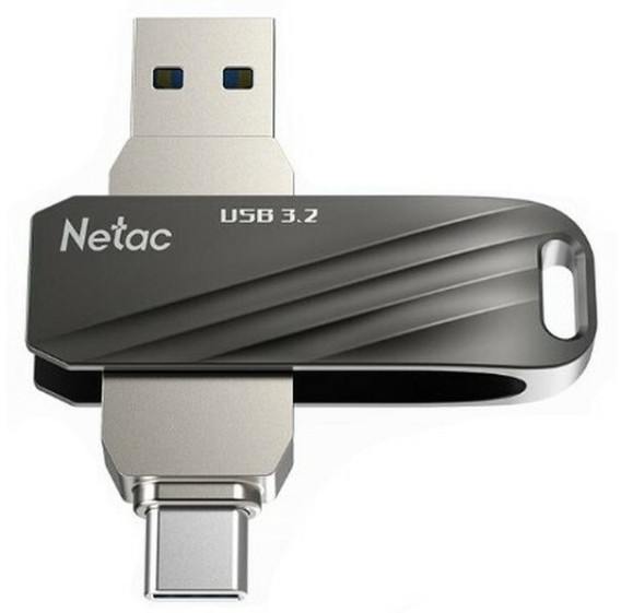 Флэш-диск Netac 256GB USB 3.0 US11 Dual (USB3.0 /Type C) черно-серебрист