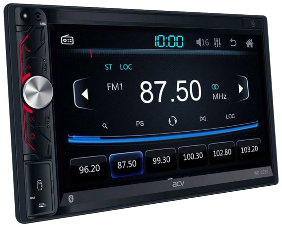 Автомагнитола 2 дин 6.9" ACV WD-6920 4*50 Вт (AUX, MP3, bluetooth, microSD,USB)