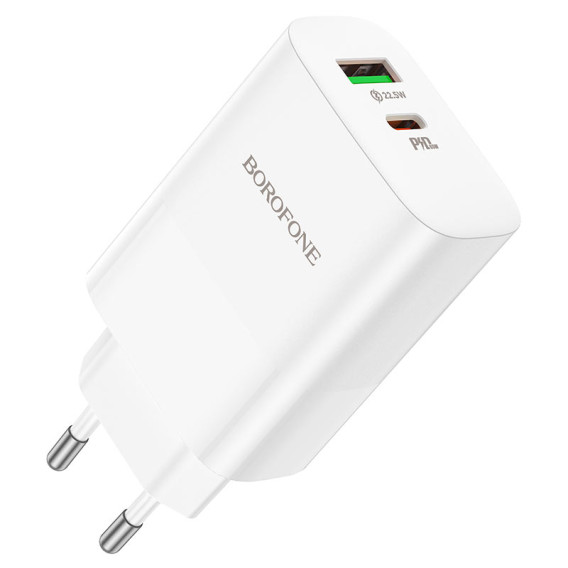 Адаптер 220V->Type-C + USB PD65W / QC3.0 Borofone BN10