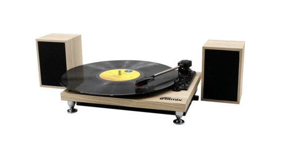 Виниловый проигрыватель Ritmix LP-240 Light wood, 2 колонки