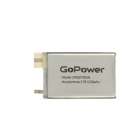 Аккумулятор GoPower li-pol 3.7V 1250mAh LP503759UN (50*37*5,9) без защиты 1/10