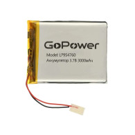 Аккумулятор GoPower li-pol 3.7V 3000mAh LP954760 (95*47*6) с защитой 1/10