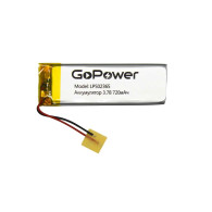 Аккумулятор GoPower li-pol 3.7V 720mAh LP502365 (50*23*6,5) с защитой PK1/10