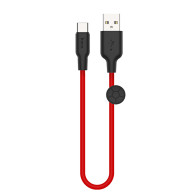 Кабель USB- Type-C Hoco X21 Plus 25см 3А силикон