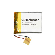 Аккумулятор GoPower li-pol 3.7V 600mAh LP443442 (44*34*4,2) с защитой PK1/10