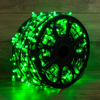 Уличная гирлянда "Нить" 500LED, 44м, зеленая, (матов), чер.шнур, 8 реж., до -30