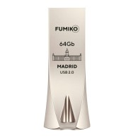 Флэш-диск Fumiko 64GB USB 2.0 Madrid металл, серебро