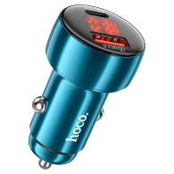 Авто-адаптер 12V->USB + Type-C 3.4А QC3.0 18W + PD30W+ диспл. Hoco Z50